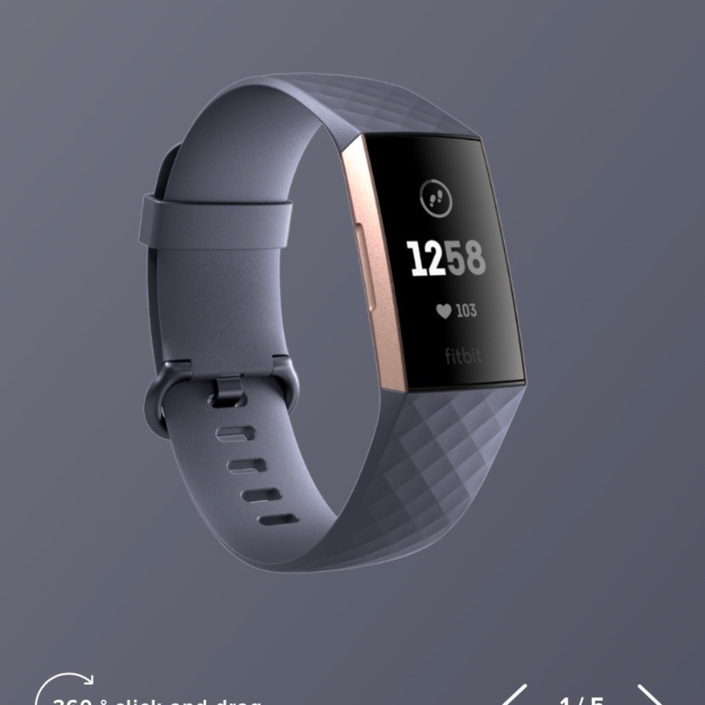 Fitbit charge 3. Blue gray/rose gold aluminum